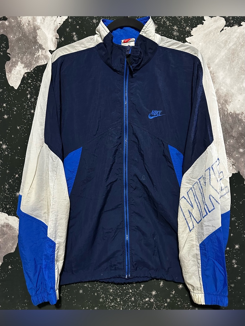 Nike Colorblock Spellout Sleeve Windbreaker Jacket